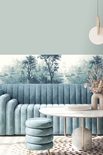 Woodchip & Magnolia Blue Nidra Border Wallpaper (883325) | £110