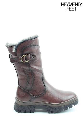 Heavenly Feet Ladies Vegan Friendly Mid Brown Boots unc (883413) | £60
