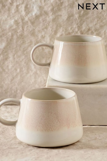Set of 2 Natural Reactive Glaze Mugs (883537) | £12