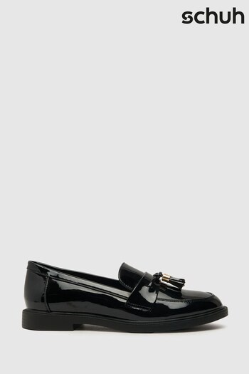 Schuh Lohan Patent Tassel Black Loafers (883720) | £32
