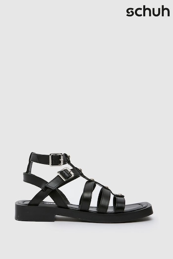Schuh Tempeny Leather Studded Black Sandals (883769) | £60