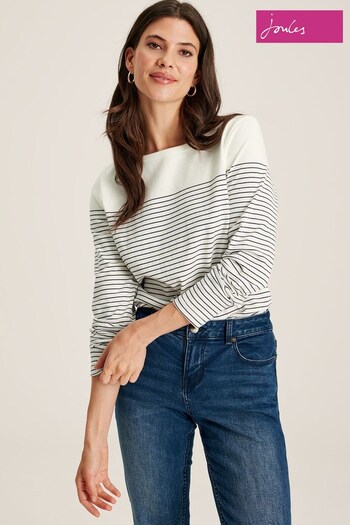 Joules Outlet Harbour Navy/Cream Long Sleeve Jersey Top (883776) | £19.95