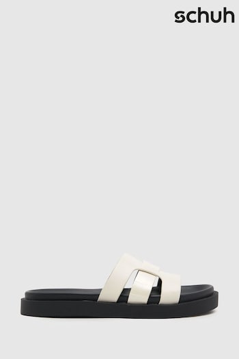 Schuh Timmy Croc Effect Footbed White Sandals (883882) | £30