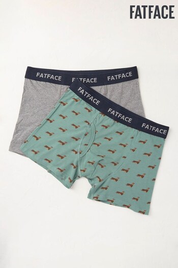 FatFace Green FatFace 2 Pack Sketchy Bear Boxers (884169) | £22