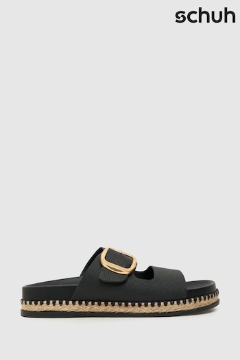 Schuh Tish Double Buckle Black Sandals (884207) | £50