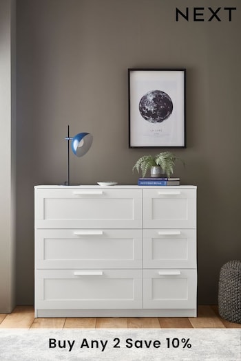 White Flynn Wide Chest of Drawers (884292) | £299