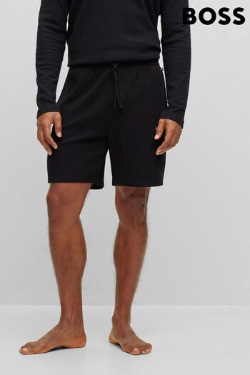BOSS Black Embroidered-Logo Pyjamas Shorts In A Cotton Blend (884372) | £39