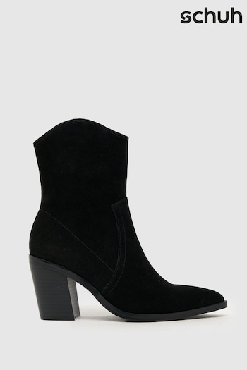 Schuh Angelo Suede Western Black Boots (884408) | £70