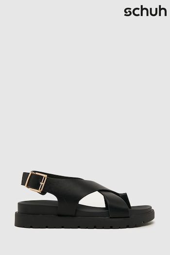 Schuh Thora Toe Loop Black Sandals (884473) | £40