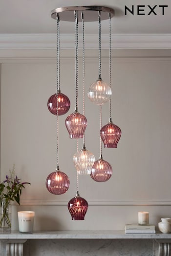 Pink Hampton Cluster Pendant 8 Light Ceiling Light (884556) | £180