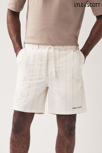 Lyle & Scott Off White Pinstripe Shorts (884741) | £60