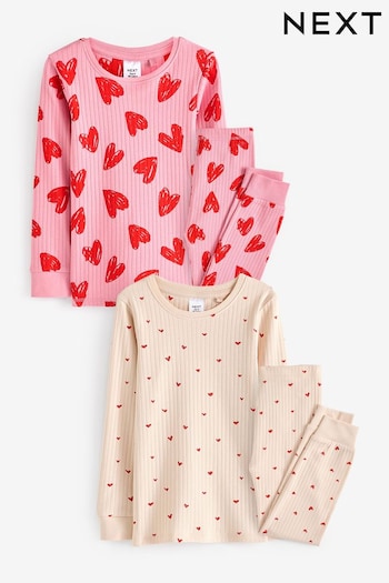 Pink/Red Heart Pyjamas 2 Pack (9mths-12yrs) (884999) | £22 - £30