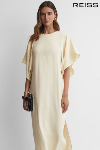 Reiss Lemon Louise Cape-Sleeve Midi Dress (885296) | £268