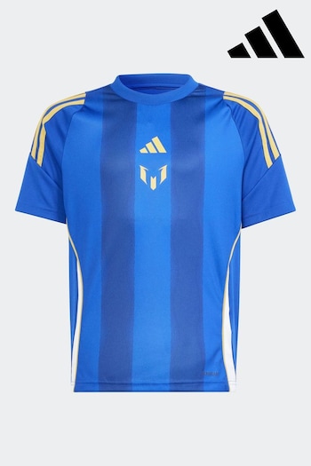adidas Blue/White Pitch 2 Street Messi Training Jersey T-Shirt (885403) | £23