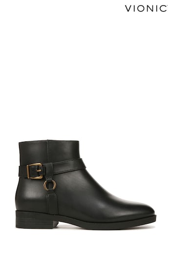 Vionic Rhiannon Leather Ankle Black Balance Boots (885461) | £190