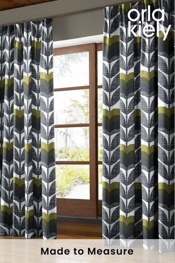 Orla Kiely Green Rose Bud Made To Measure Curtains (885573) | £91