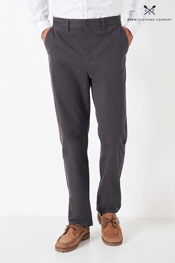 Crew Clothing Company Graphite Grey Cotton Casual Trousers (885620) | £65