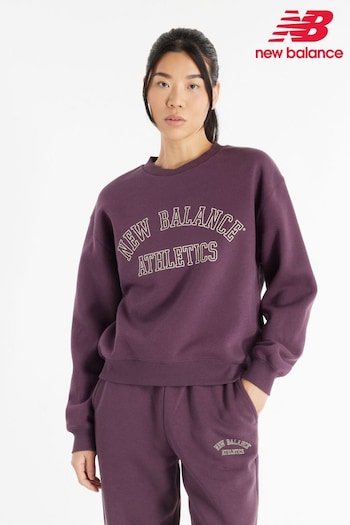 New Balance Purple Womens Graphic Fleece Crew Neck Sweatshirt (885787) | £50