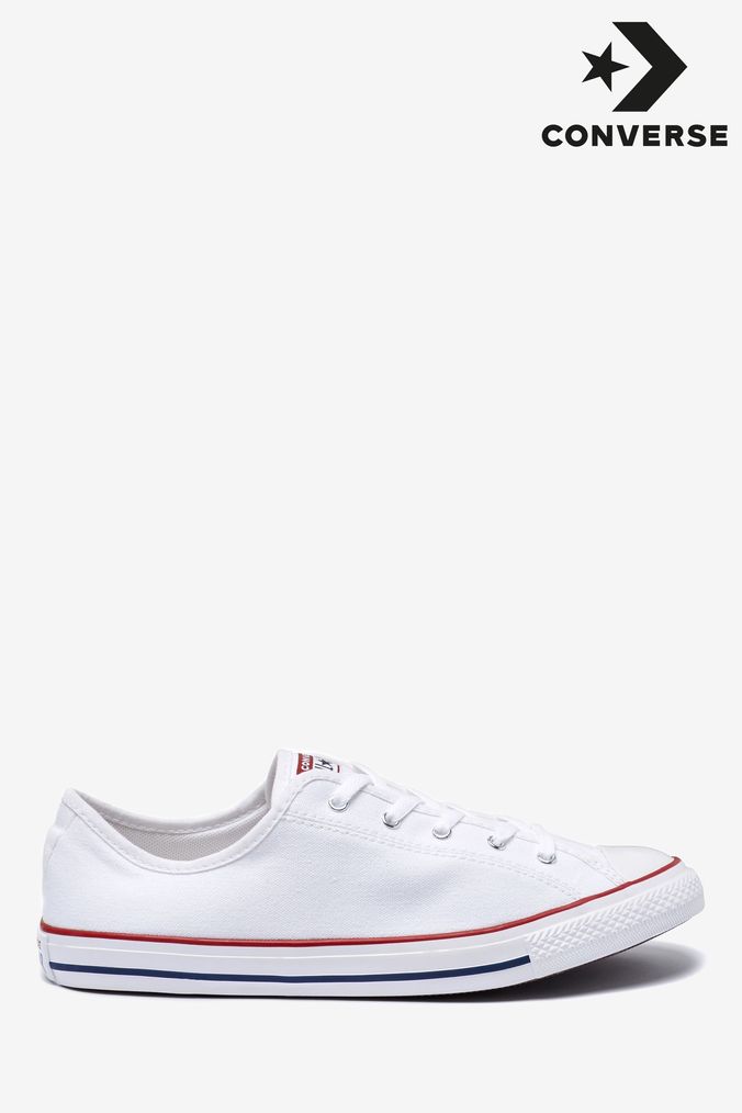 Converse dainty leather trainers sales