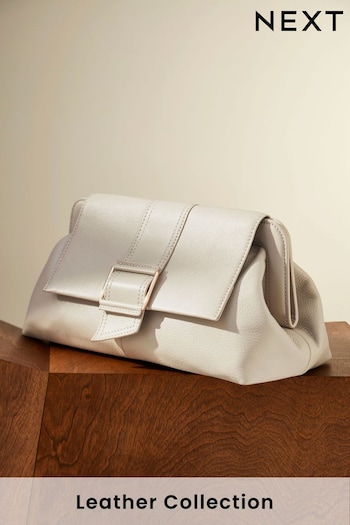 Ecru White Leather Premium Clutch Bag (886175) | £85