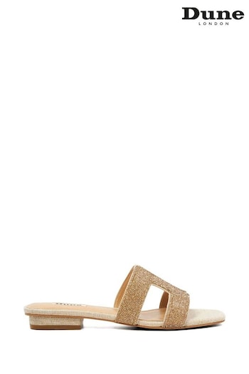 Dune London Gold Loupe Smart Slider Sandals (886284) | £120
