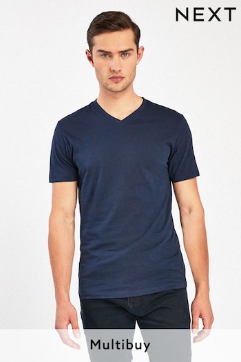 Navy Blue Slim Essential V-Neck T-Shirt (887743) | £8