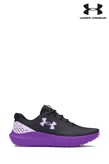 Under Armour Black/Purple Surge 4 Trainers (888316) | £37