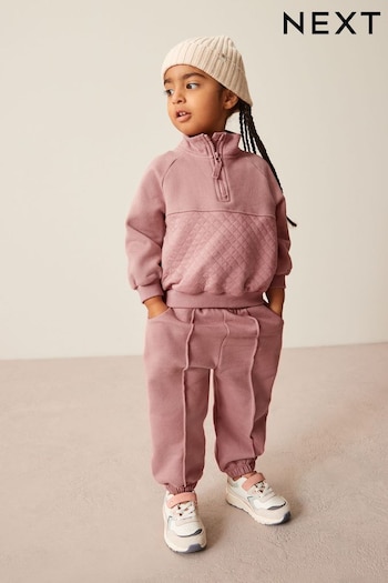 Pink Half Zip Sweatshirt and Joggers Set (3mths-7yrs) (888410) | £16 - £20