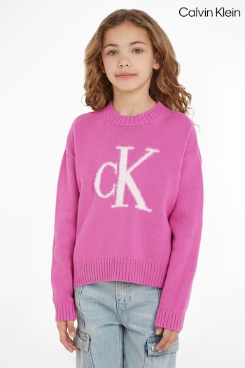 Calvin Boot Klein Kids Fluffy Monogram Sweater (888565) | £80