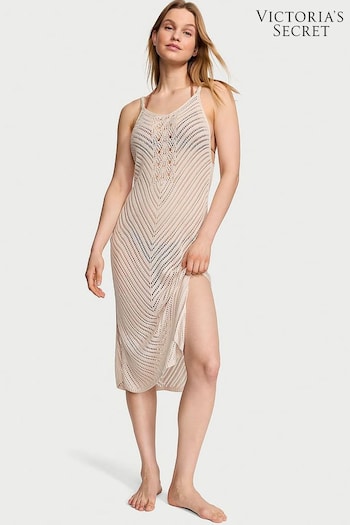Victoria's Secret Linen Nude Crochet Dress Coverup (888611) | £69