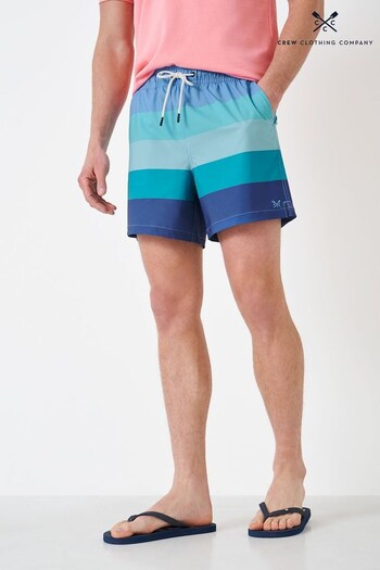Crew Clothing Company Blue Multi Stripe Swim Shorts (888632) | £45