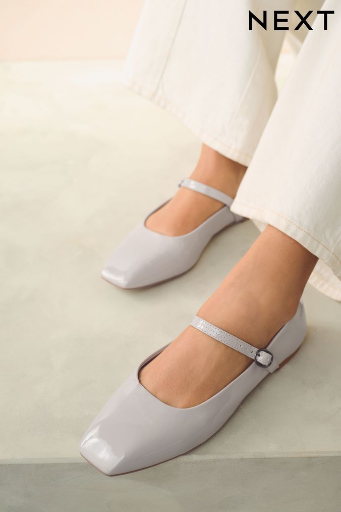 Ladies grey flat shoes best sale
