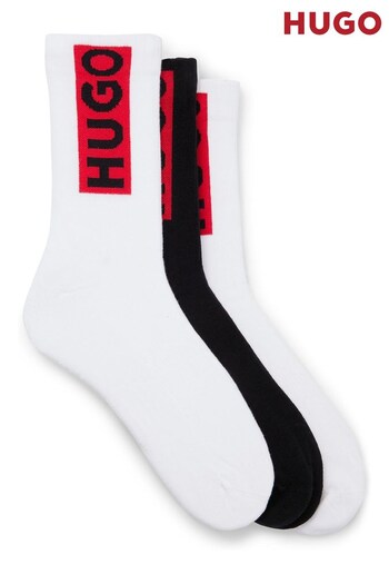 HUGO Logo Design White Socks 3 Packs (888973) | £24