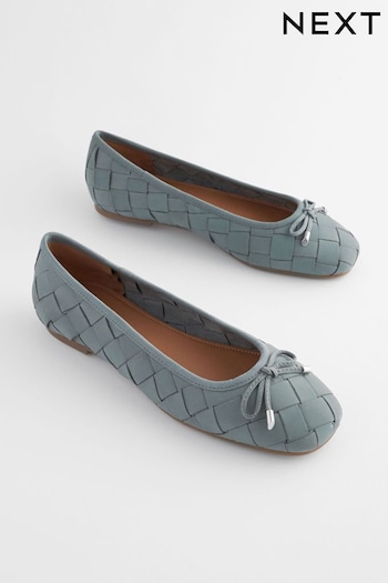 Blue Forever Comfort® Leather Weave Ballerinas (888987) | £45