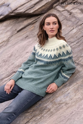 Celtic & Co. Blue Diamond Fair Isle Jumper (889389) | £129