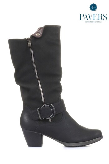 Pavers Ladies Lightweight Calf Boots With Buckle (889487) | £50