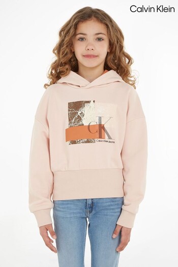 Calvin Klein Kids Pink Monogram Hoodie (889569) | £80