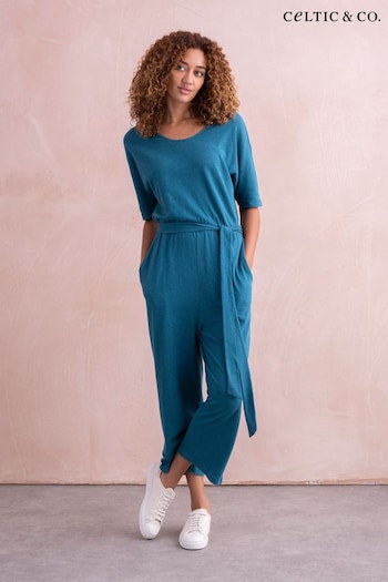 Celtic & Co. Blue Linen / Cotton Short Sleeve Jumpsuit (890249) | £99