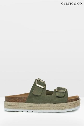 Celtic & Co. Green Double Buckle Sandals (890288) | £65