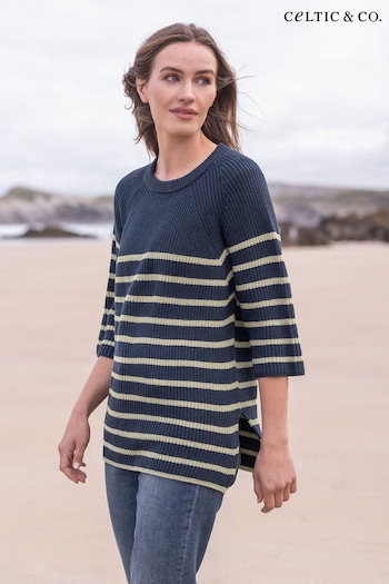 Celtic & Co. Blue Half Sleeve Knitted Jumper (890477) | £95