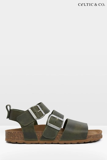 Celtic & Co. Green Triple Strap Sandals (890756) | £69