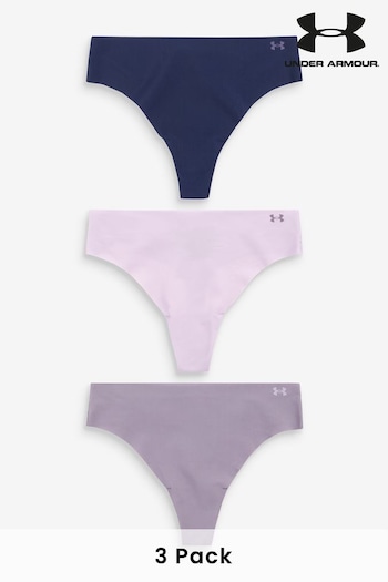 Under Valsetz Armour Lilac Purple No Show Pure Stretch Thongs 3 Pack (891335) | £26