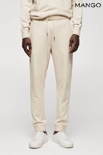 Mango Cream Cotton Jogger-Style Trousers (891411) | £36
