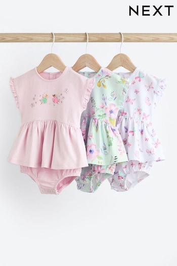 Pink Fairy organic-cotton Skirted Romper 3 Pack (891868) | £18 - £22
