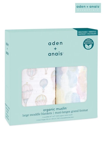 aden+anais Pink Organic Cotton Muslin Blankets 2 Pack (891880) | £31