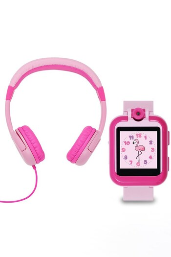 Peers Hardy Pink Plain Interactive Watch & Headphone Set (892032) | £40