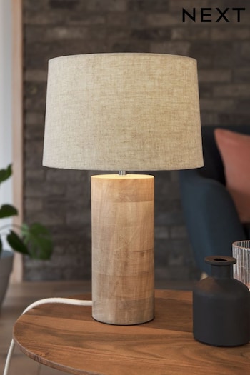 Natural Amala Wooden Table Lamp (892036) | £48