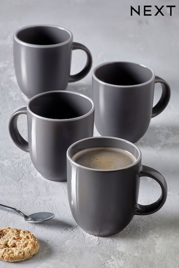 Set of 4 Charcoal Grey Warwick Mugs (892047) | £16