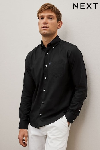 Black Regular Fit Easy Iron Button Down Oxford Shirt (892630) | £20