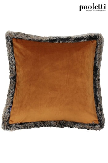 Riva Paoletti Rust Orange Kiruna Faux Fur Trim Polyester Filled Cushion (892665) | £17